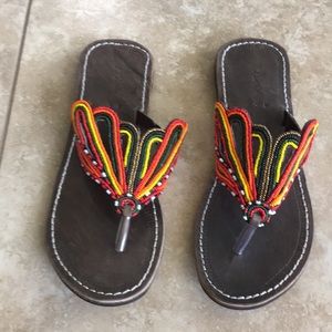 Beaded Leather Flip Flops Slings South Africa 8